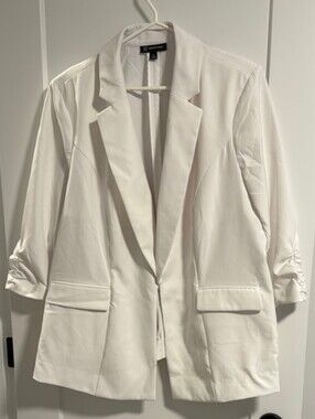 INC White Women's Tailored Blazer with Notch Lapel